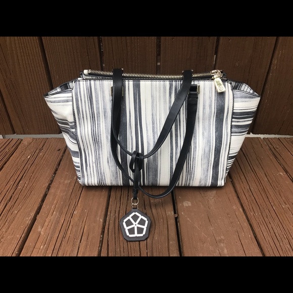 Trina Turk Blue and White Striped Tote - Picture 3 of 6